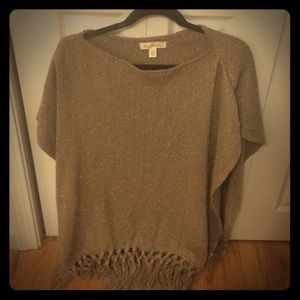 Warm beige wrap with gold glitter. Like new